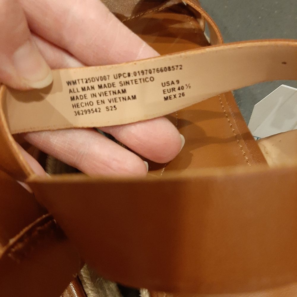Espadrille Wedge Sandals Cognac By Time And True| Size 9 | NWT - Picture 8 of 8